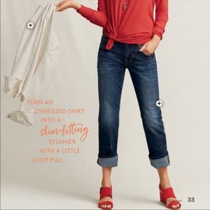 CAbi True Boyfriend Jeans, Style #5494, Size 0, Dark Distressed Color